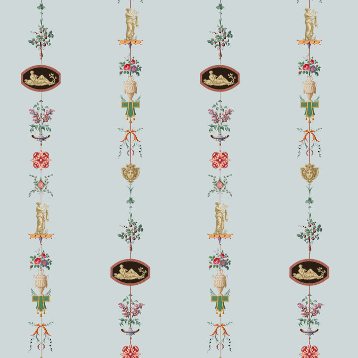 NeoClassical Stripe - Blue Feather Wallpaper