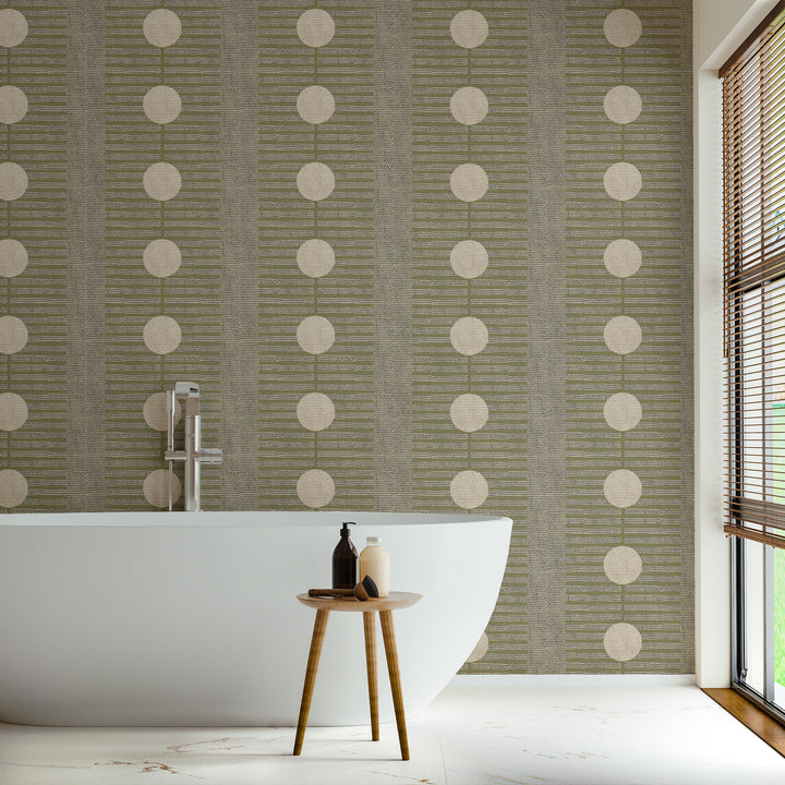 Nomalanga - Olive & Linen Wallpaper by Forbes + Masters