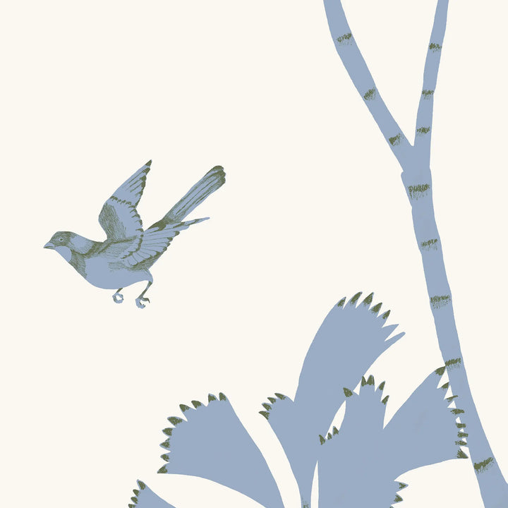 Oasis Canopy Wall Mural - Blue Parchment