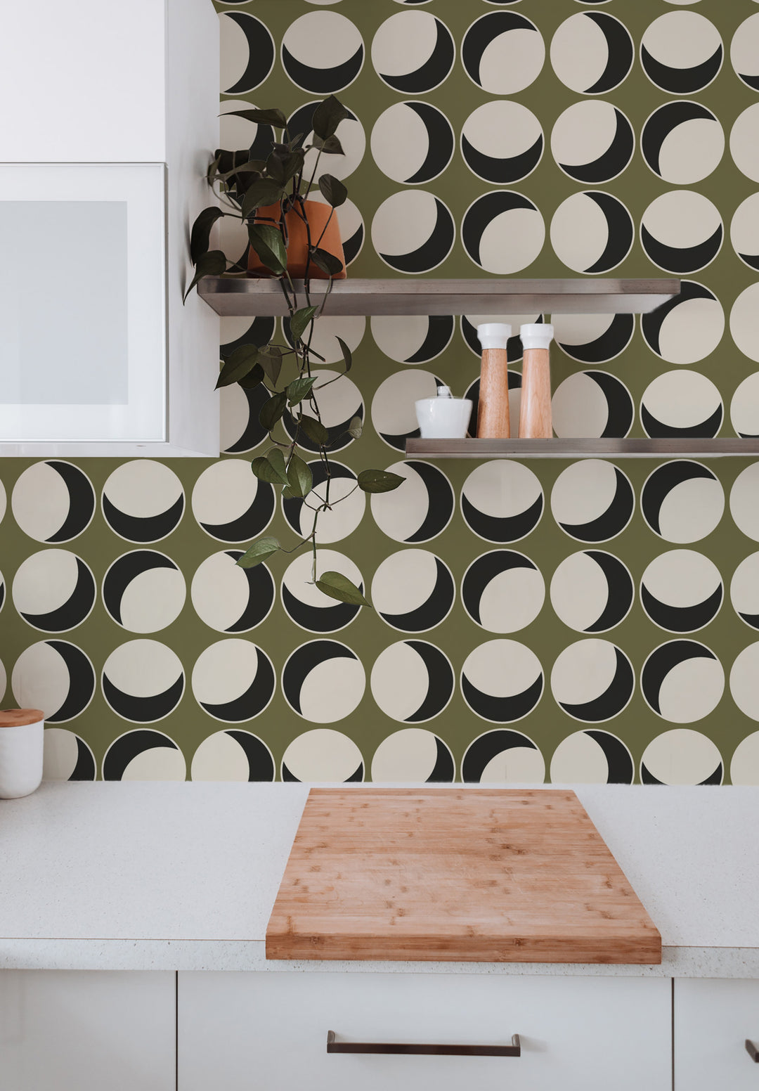 Offset - Olive Linen Wallpaper
