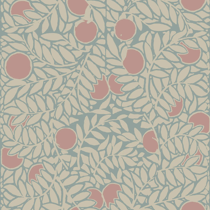 Orange Grove - Harvest Orange Floral Wallpaper