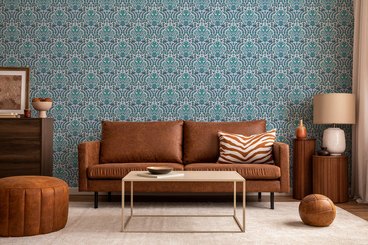 Ottoman Small - Turquoise Wallpaper