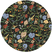 Painted Flower Patch - Midnight Bloom Botanical Wallpaper