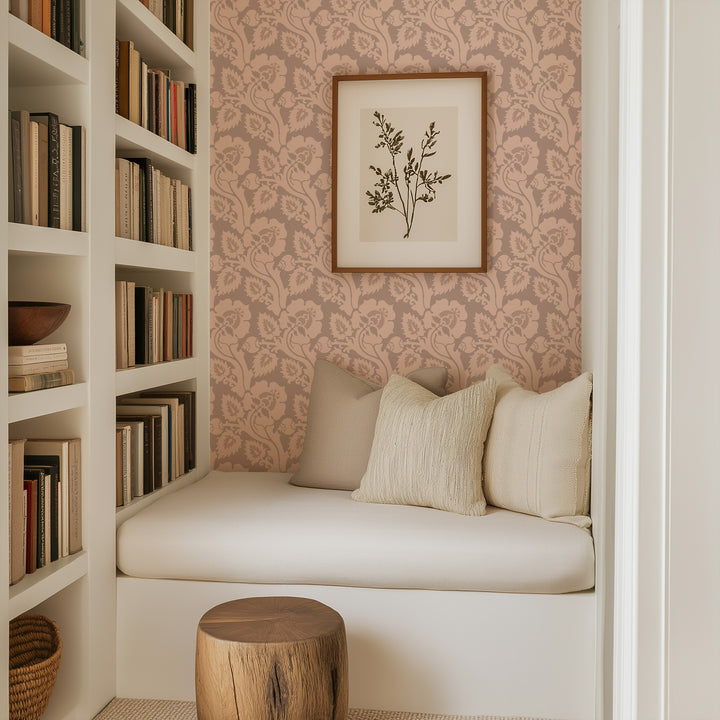 Paisley Briar - Rosy Peach Botanical Wallpaper