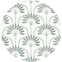 Palm Arches - Tropical Teal Wallpaper