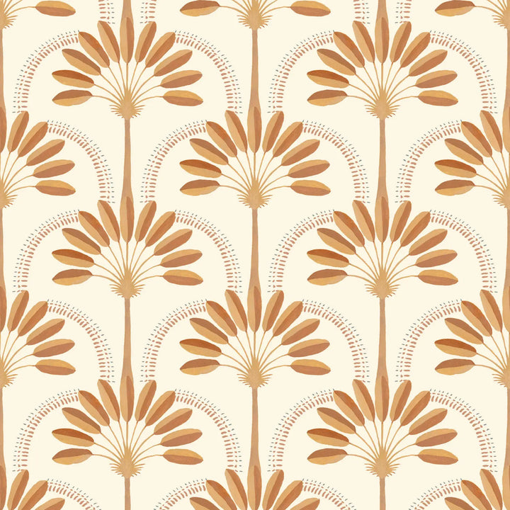 Palm Arches - Terracotta Wallpaper