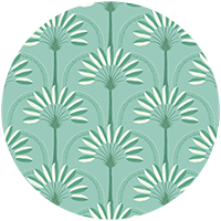 Palm Arches - Tropical Teal Wallpaper
