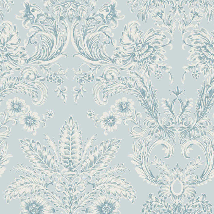 Parlor Paper - Blue Feather Wallpaper