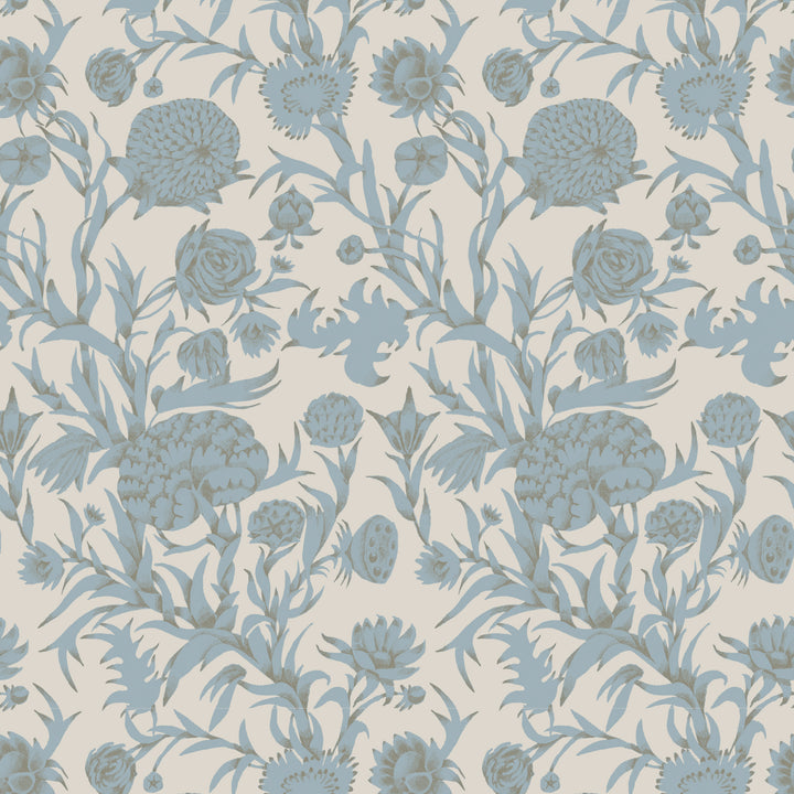 Blooming Thicket - Linen Stone Wallpaper