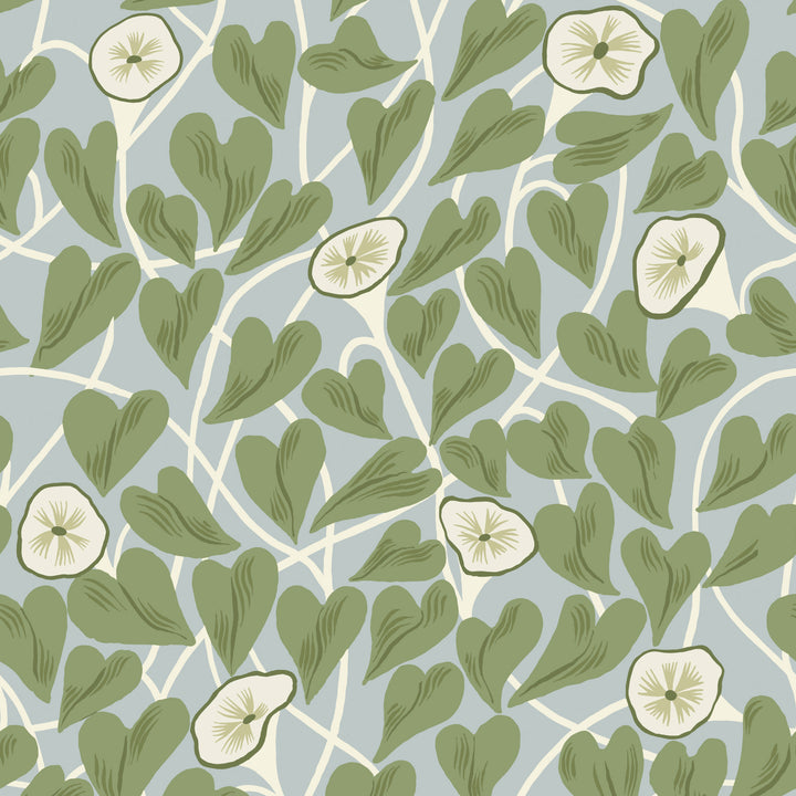 Climbing Vine - Hazy Blue Wallpaper