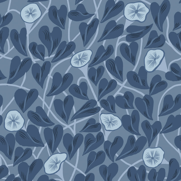 Climbing Vine - Navy Wallpaper