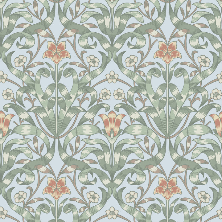 Ribbon Lily - Hazy Blue Wallpaper