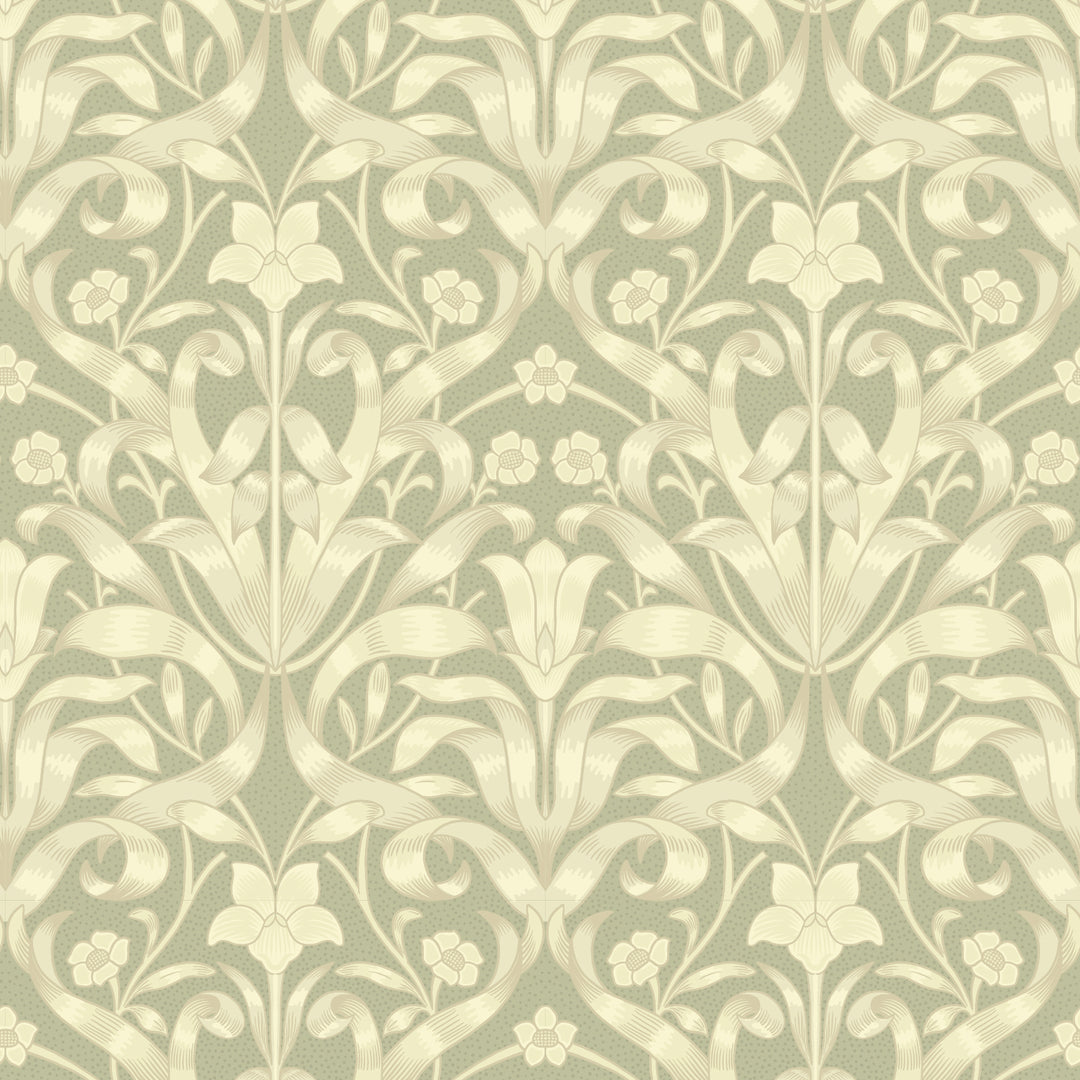 Ribbon Lily - Pale Herb Wallpaper