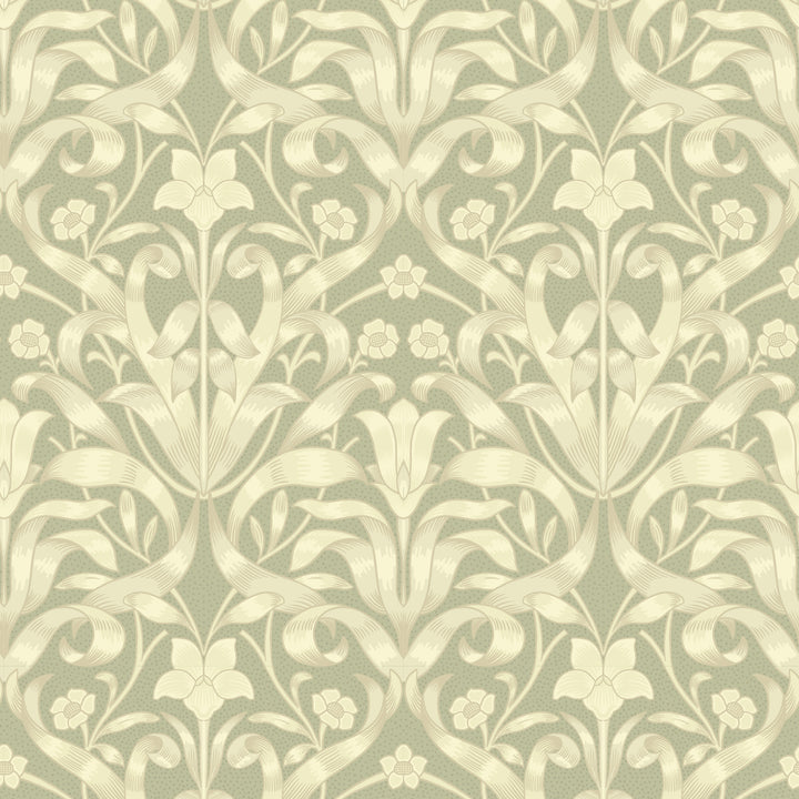 Ribbon Lily - Pale Herb Wallpaper