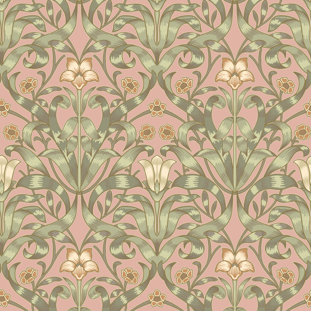 Ribbon Lily - Sunset Pink Wallpaper