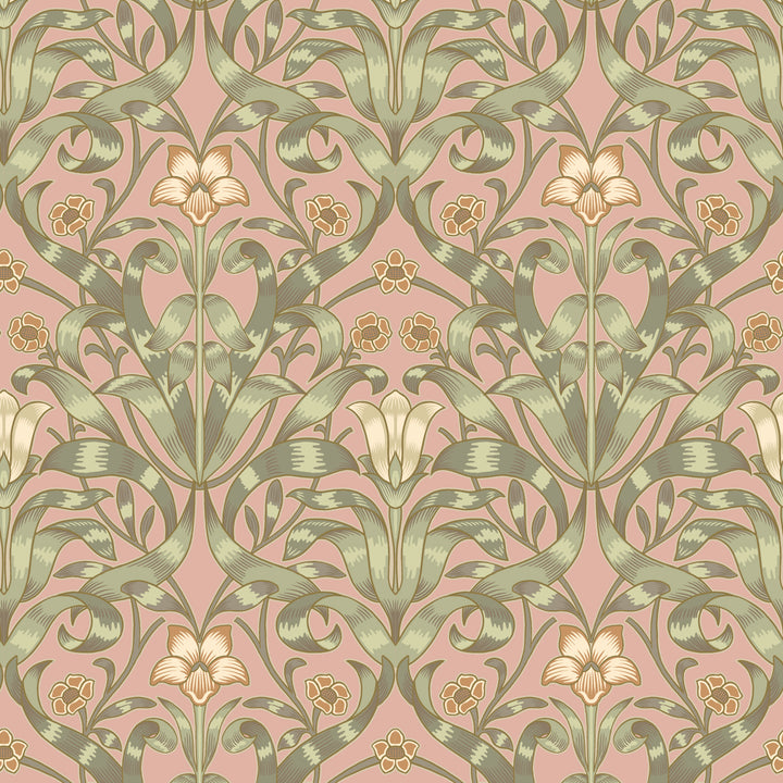 Ribbon Lily - Sunset Pink Wallpaper