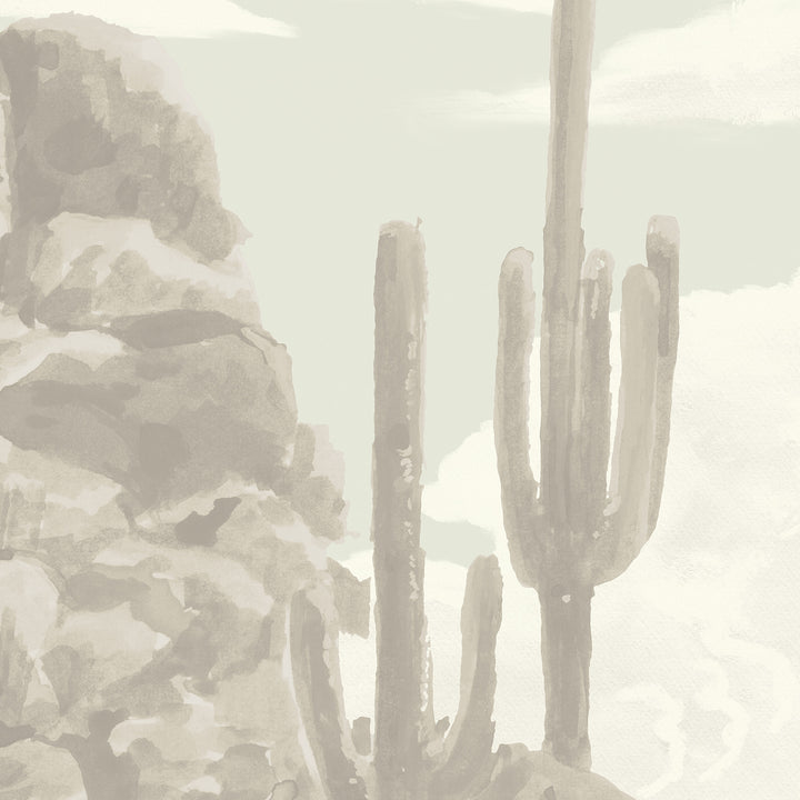 Sonoran Desert Wall Mural - Mid Day Beige