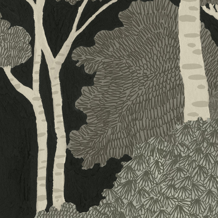 Storybook Forest Wall Mural - Sepia
