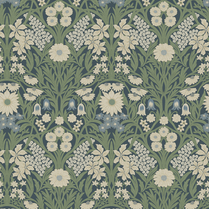 Wild Meadow - Moonlit Green Wallpaper