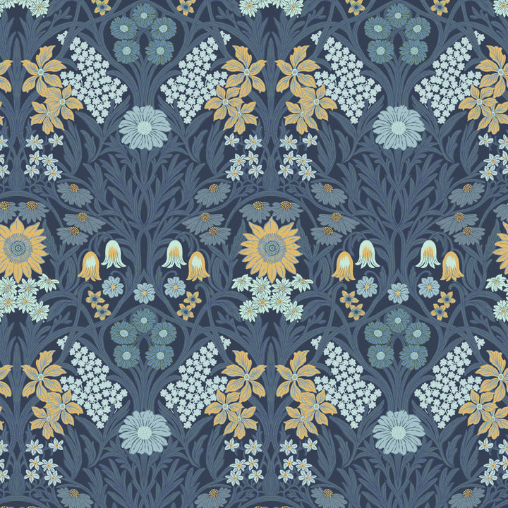 Wild Meadow - Navy Indigo Wallpaper
