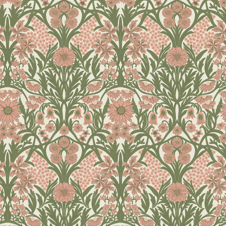 Wild Meadow - Sage Pink Wallpaper