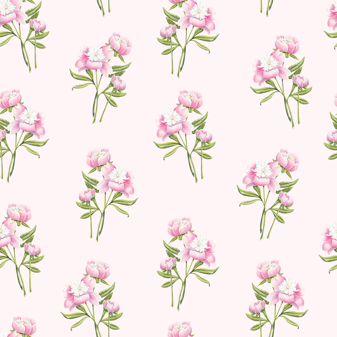 Peony Bouquet - Pink Floral Wallpaper by Cara's Garden