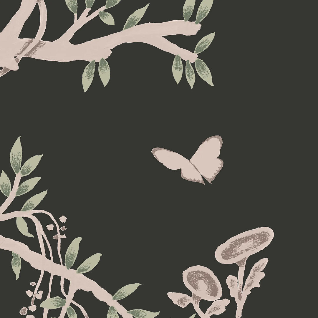 Porcelain Grove Wall Mural - Lamp Black