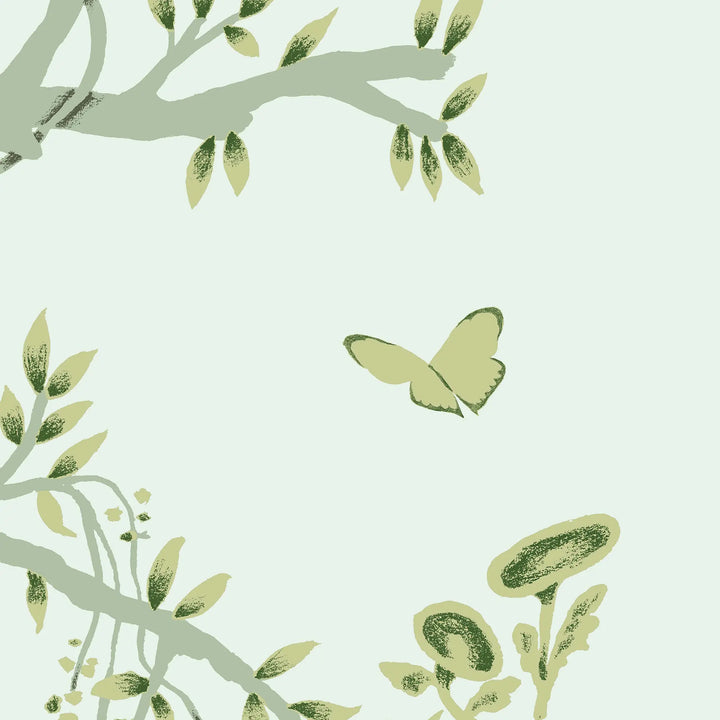Porcelain Grove Wall Mural - Pale Teal Green