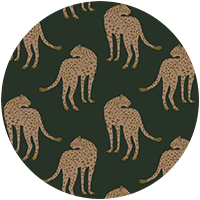 Prowling Cheetah - Deep Forest Green Wallpaper