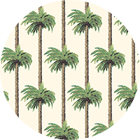 Retro Tiki Palm Trees - Linen Wallpaper