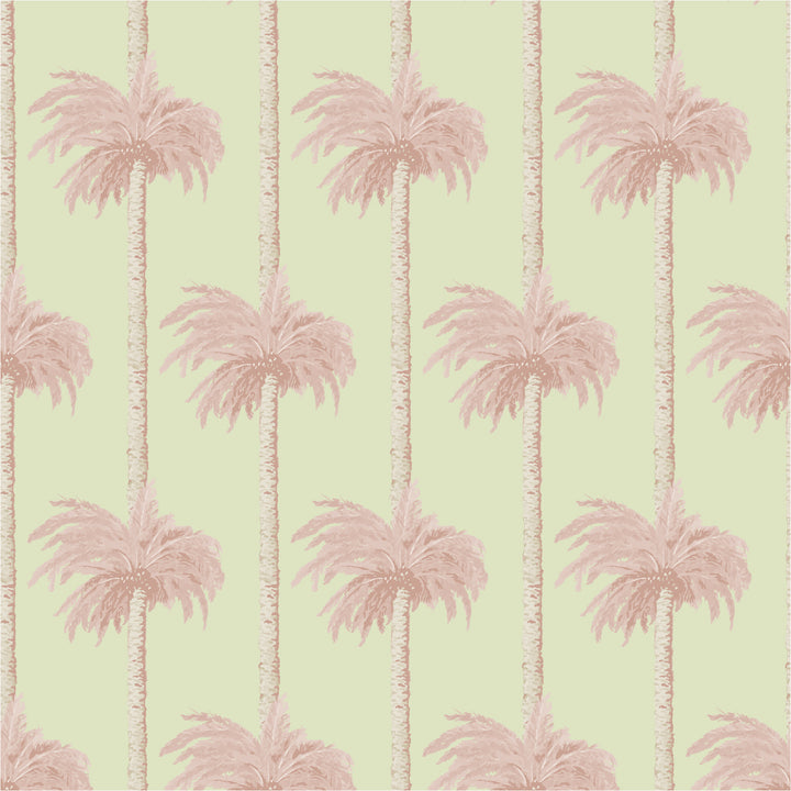 Retro Tiki Palm Trees - Pink Wallpaper