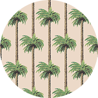 Retro Tiki Palm Trees - Tan Wallpaper