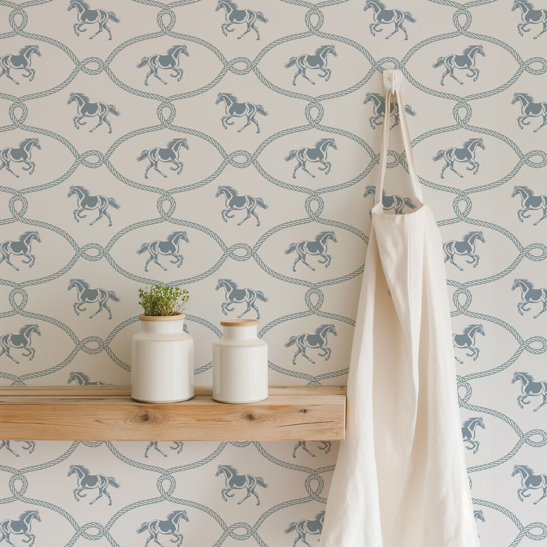 Rider's Knot - Faded Denim Wallpaper