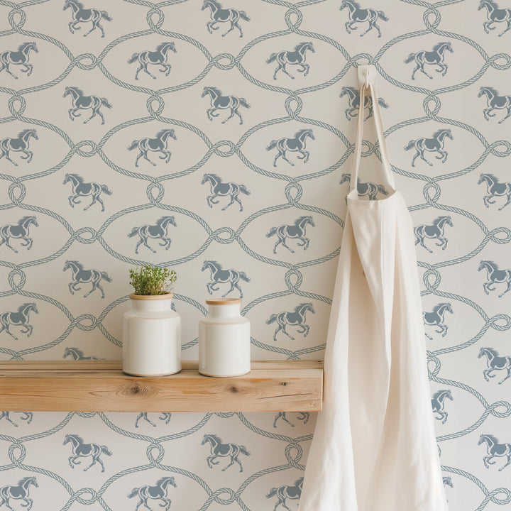 Rider's Knot - Faded Denim Wallpaper