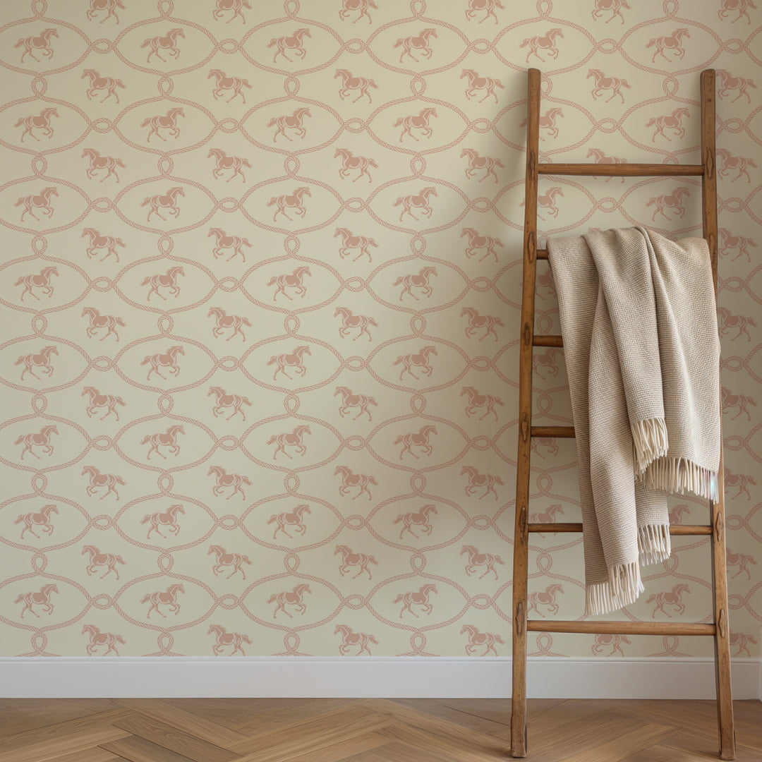 Rider's Knot - Seafoam Blush Wallpaper