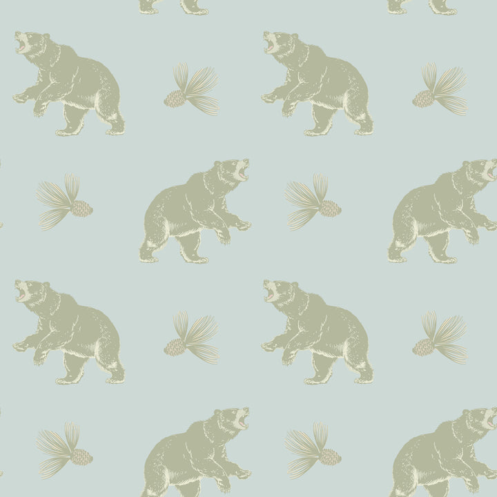 Roaming Black Bear - Frosted Blue Wallpaper