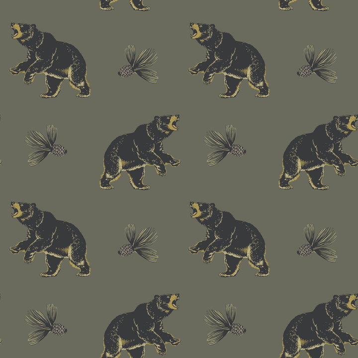 Roaming Black Bear - Greenwood Wallpaper