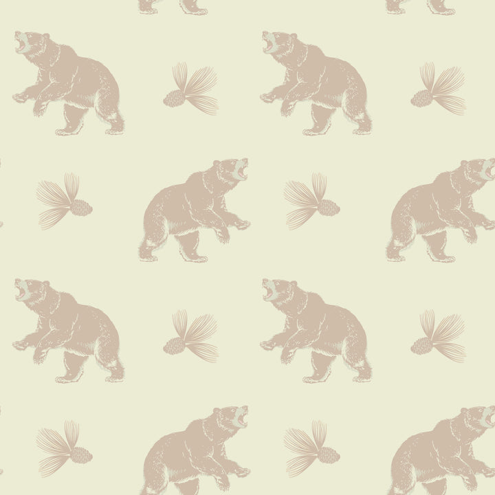 Roaming Black Bear - Pale Rosewood Wallpaper