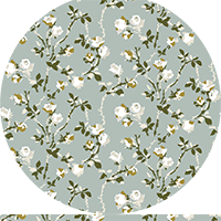 Rose Thorns - Blue Salt Floral Wallpaper