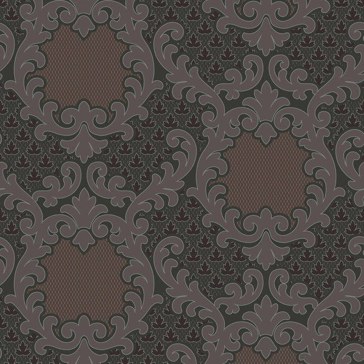 Shadow Leaf Damask - Red Night Wallpaper
