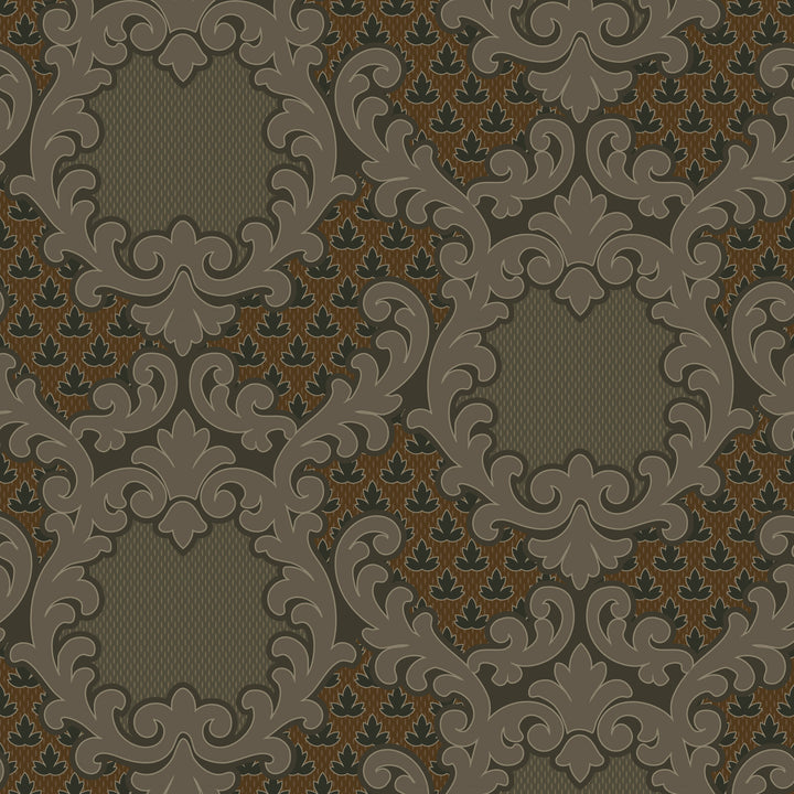 Shadow Leaf Damask - Tapestry Tones Wallpaper