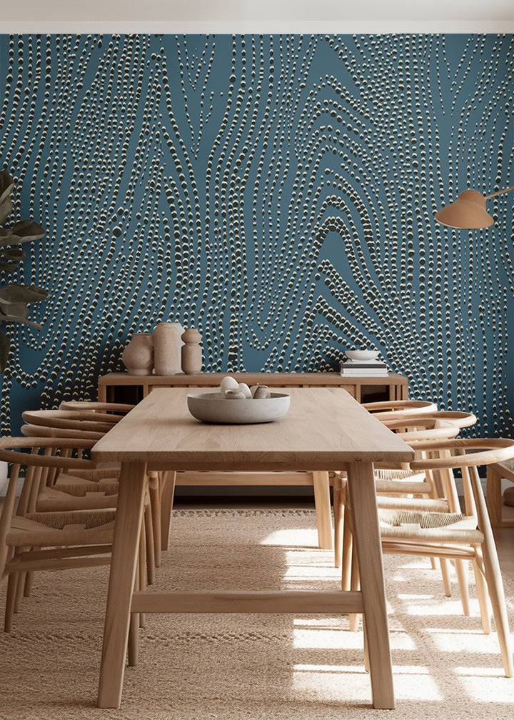 Shagreen Waves Wall Mural - Blue Horizon