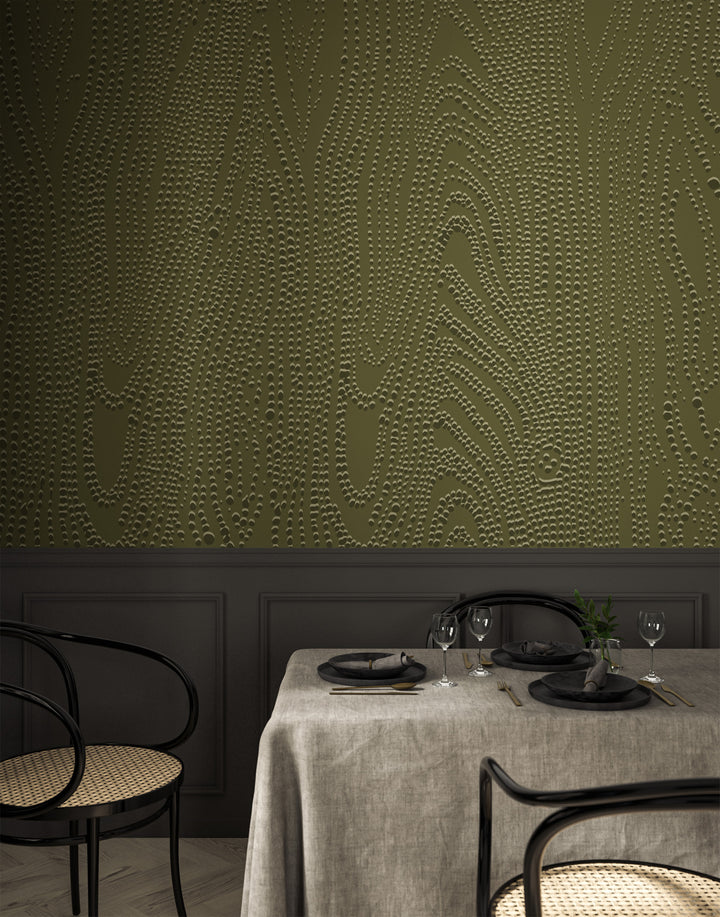 Shagreen Waves Wall Mural - Olive