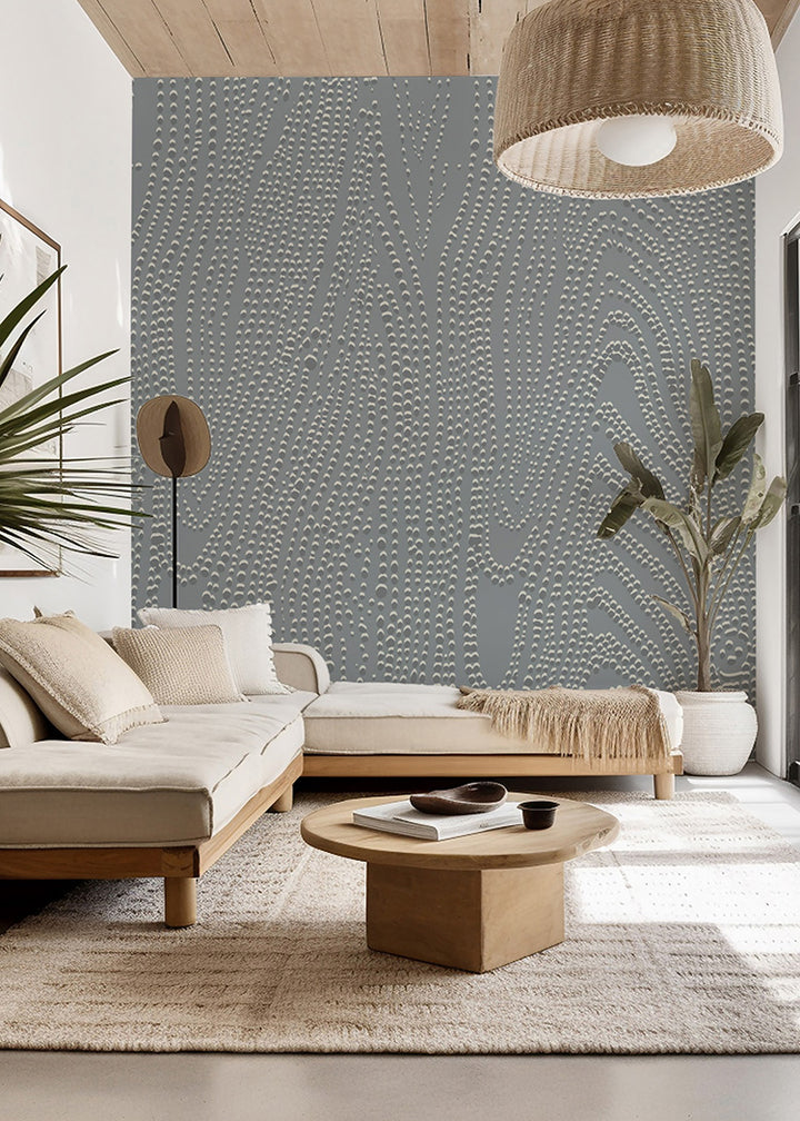 Shagreen Waves Wall Mural - Slate Gray