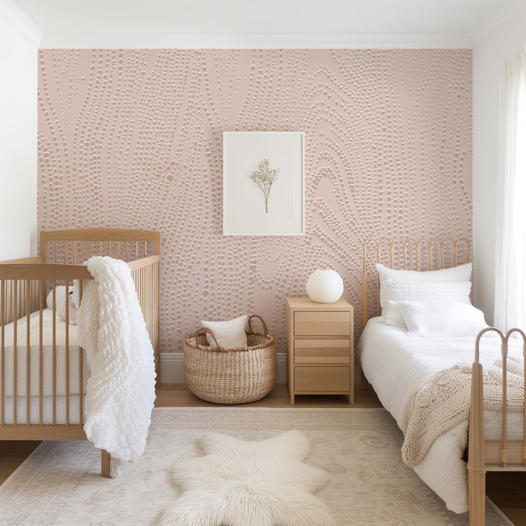 Shagreen Waves Wall Mural - Soft Blush