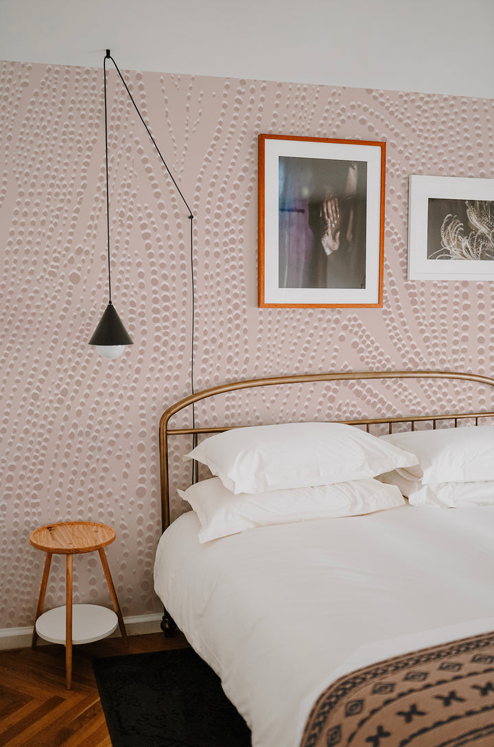 Shagreen Waves Wall Mural - Soft Blush