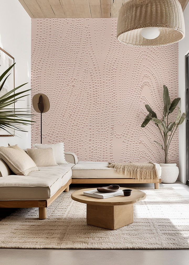 Shagreen Waves Wall Mural - Soft Blush