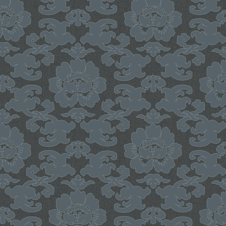 Silken Poppy - Azurite Shadow Wallpaper
