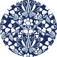 Snapdragon - Navy Blue Floral Wallpaper