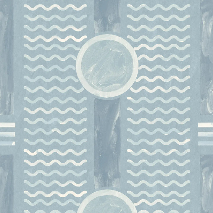South Beach Facade - Faded Blue Wallpaper